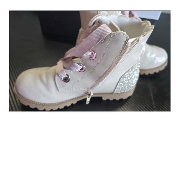 ✨ Happily Grey Girls Glitter Combat Boots – Size 1 – Like New ✨ - Picture 7 of 8